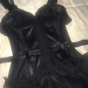 Stella McCartney black corset dress silk chiffon 6